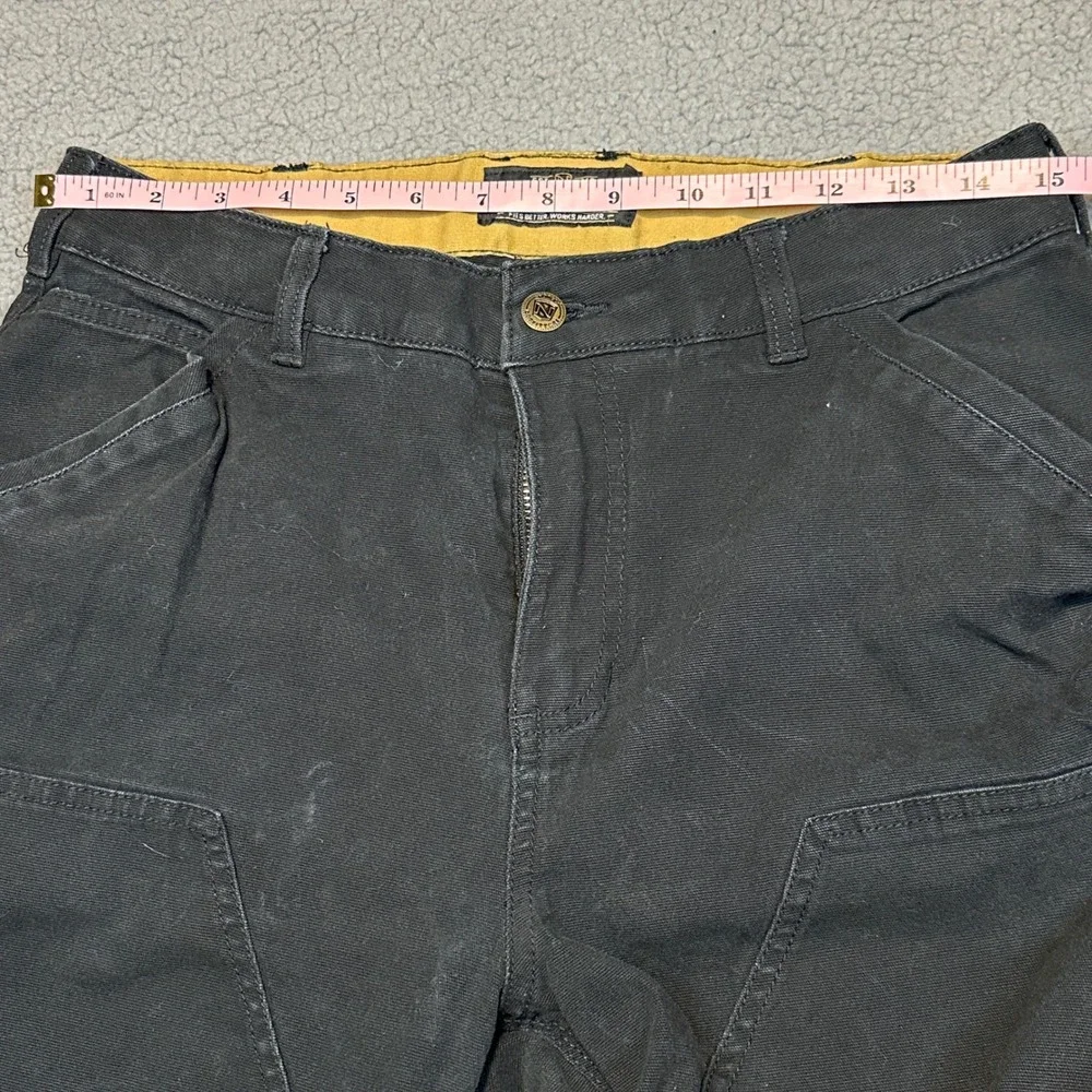Noble Outfitters Womens Black Canvas Double Front Utility Work Pants Size 12
